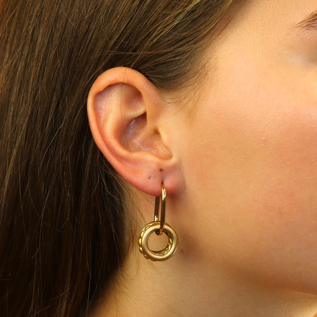 Golden Oval Earrings