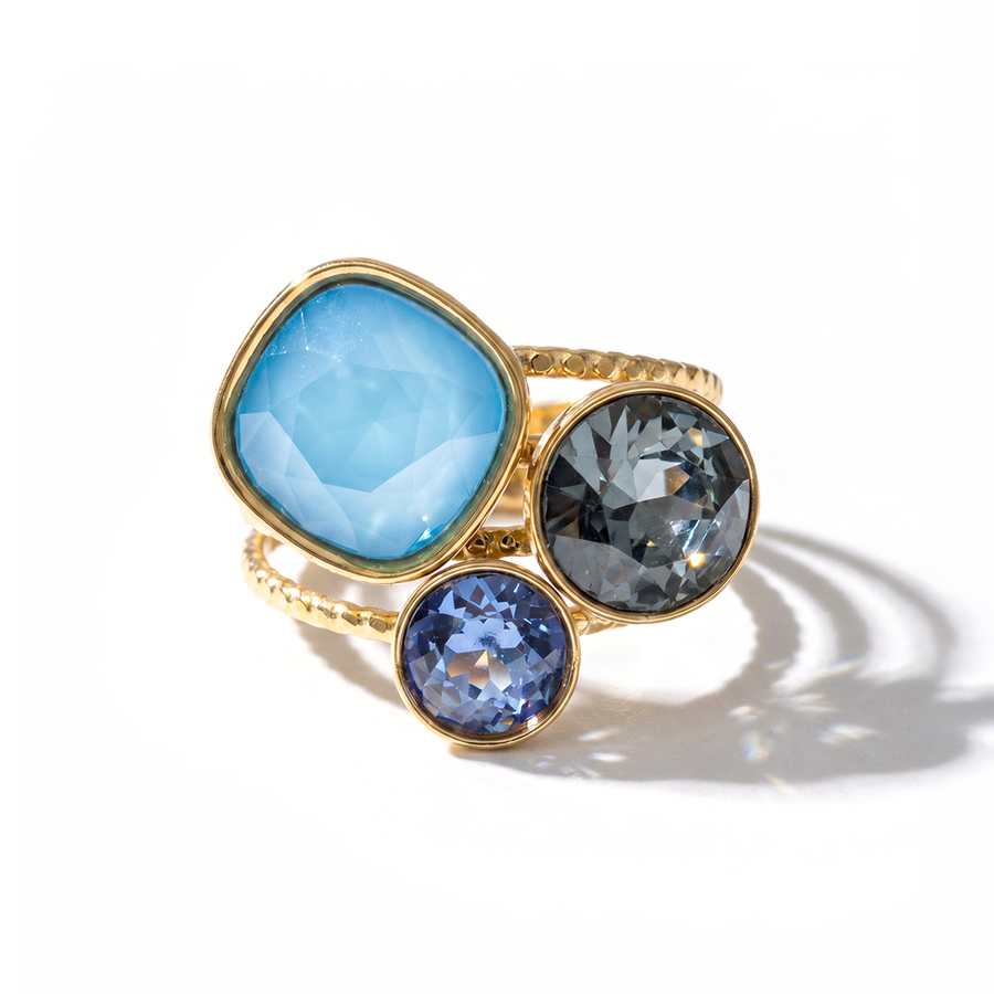 Trio Ring mit Swarovski-Kristall