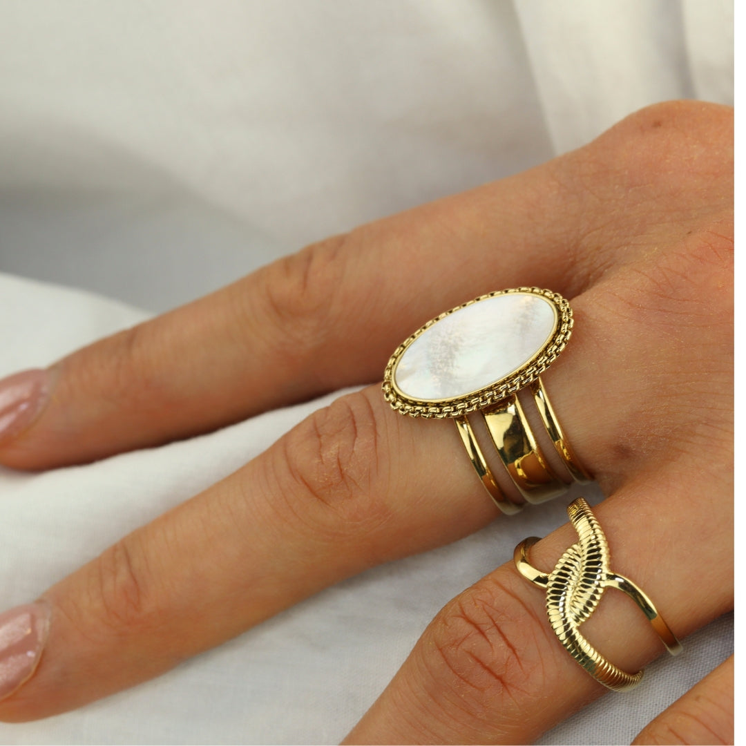Oval Mother of Pearl Ring