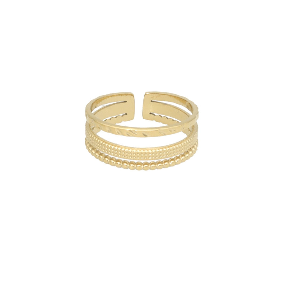 Beaded Double Band Ring