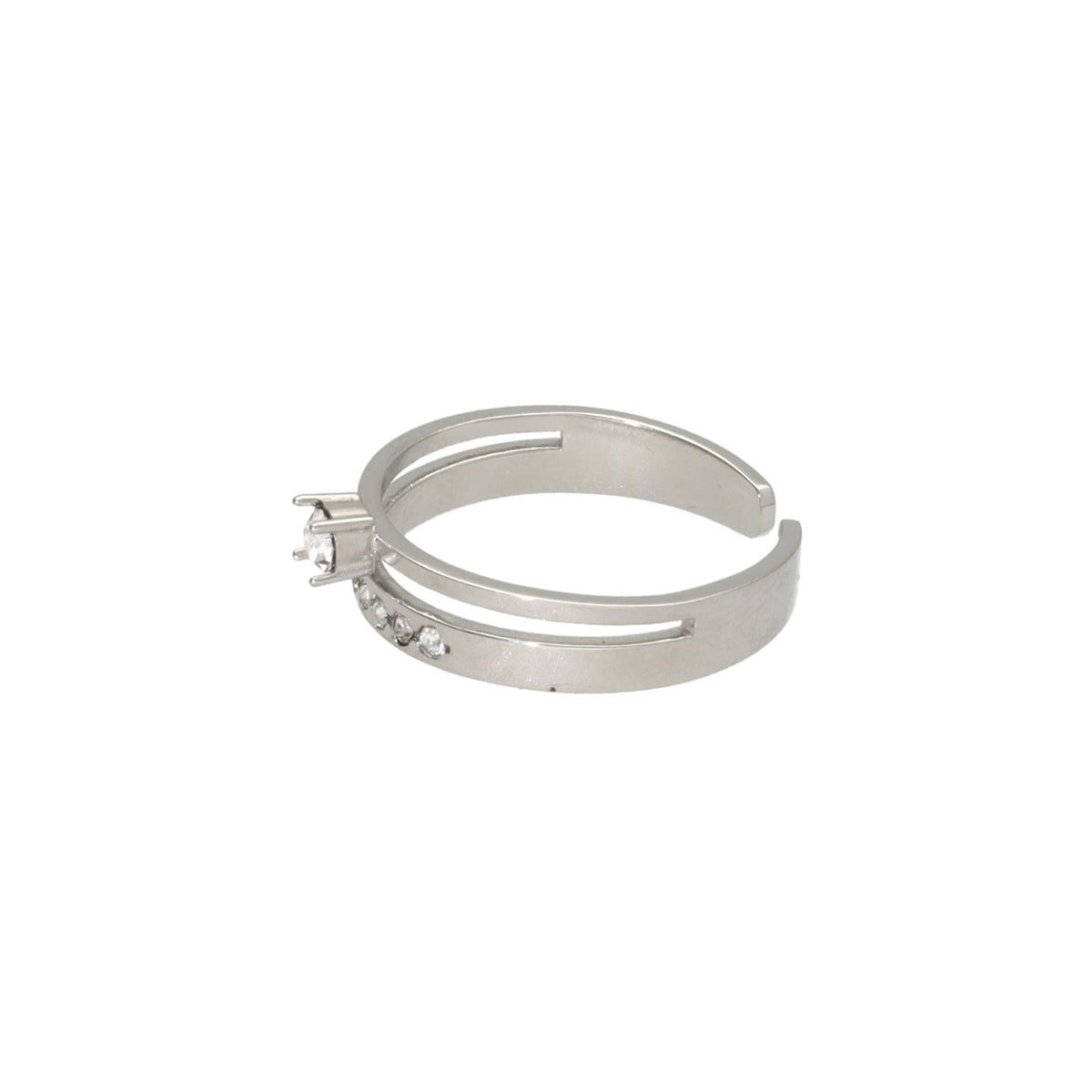 Double Ring With Silver Stone