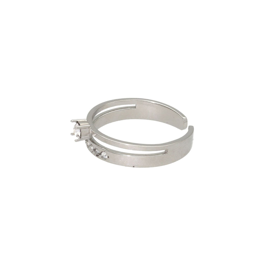 Double Ring With Silver Stone