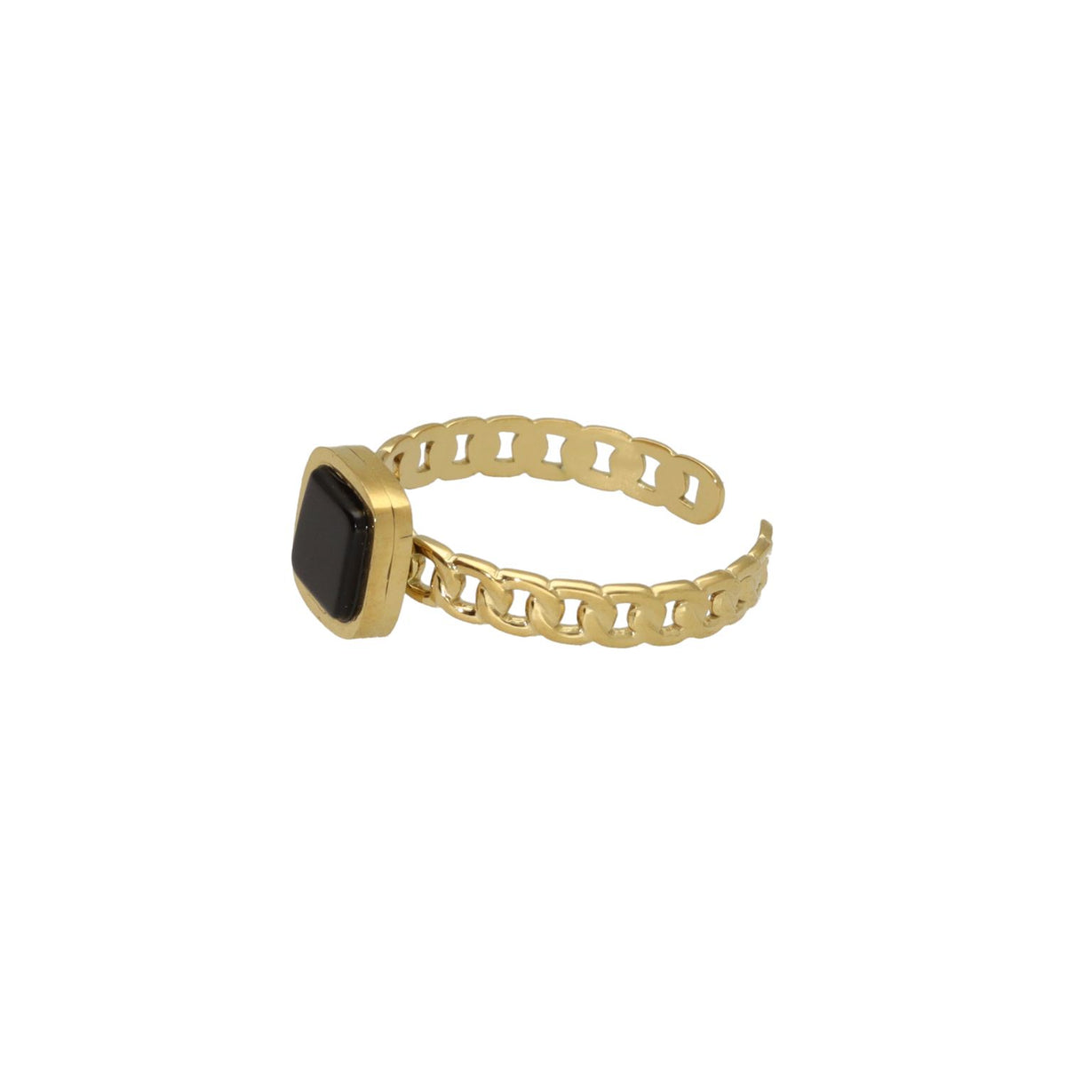 Flat Chain with Gem Ring