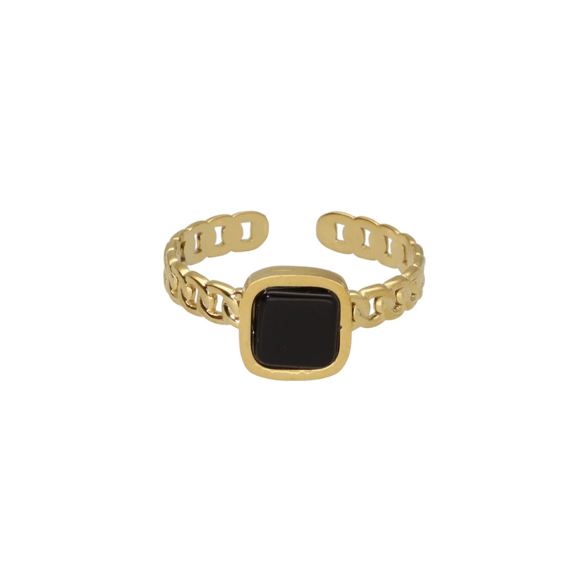 Flat Chain with Gem Ring