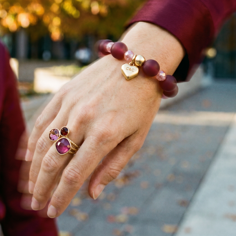 Trio Ring met Swarovski kristal