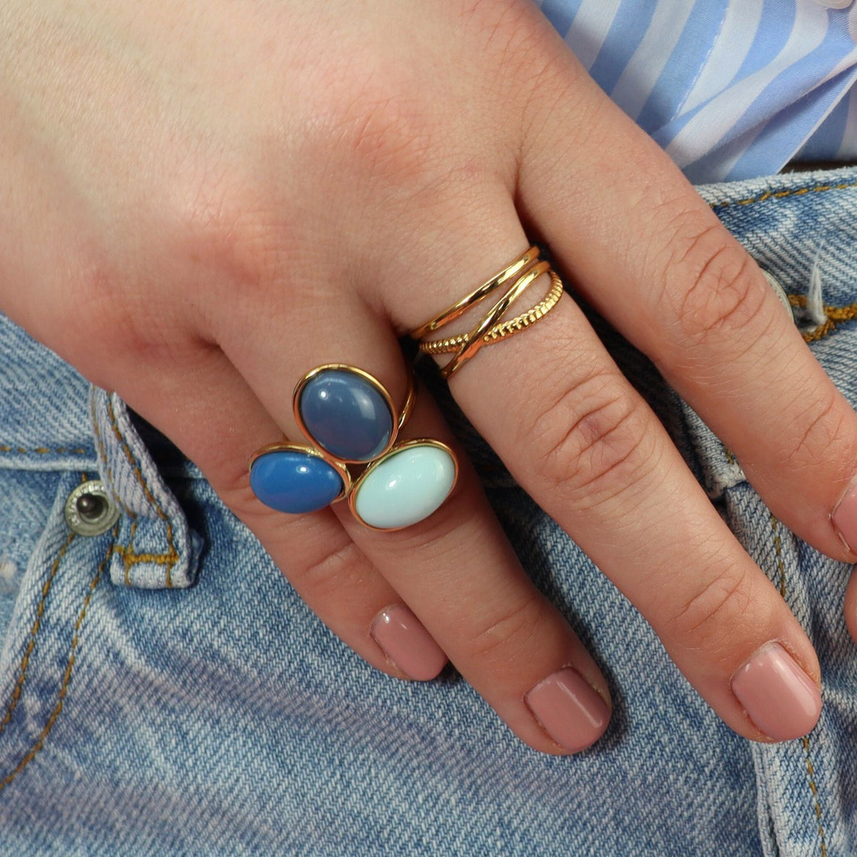 Mixed Pebble Ring