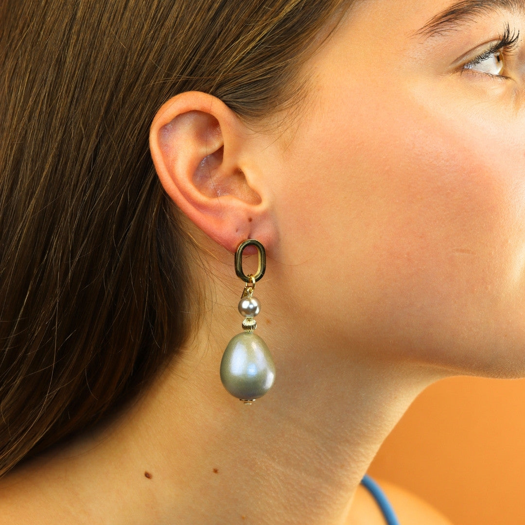 Elegant Oval Pearl Earrings