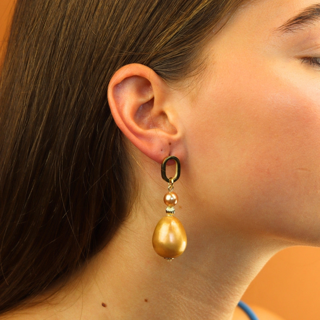 Elegant Oval Pearl Earrings