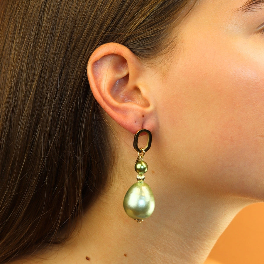 Elegant Oval Pearl Earrings