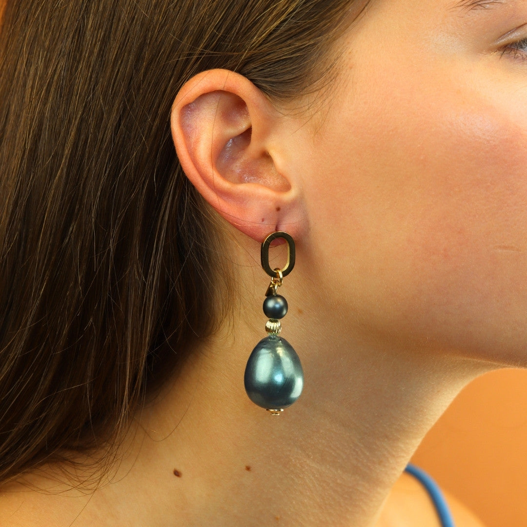 Elegant Oval Pearl Earrings