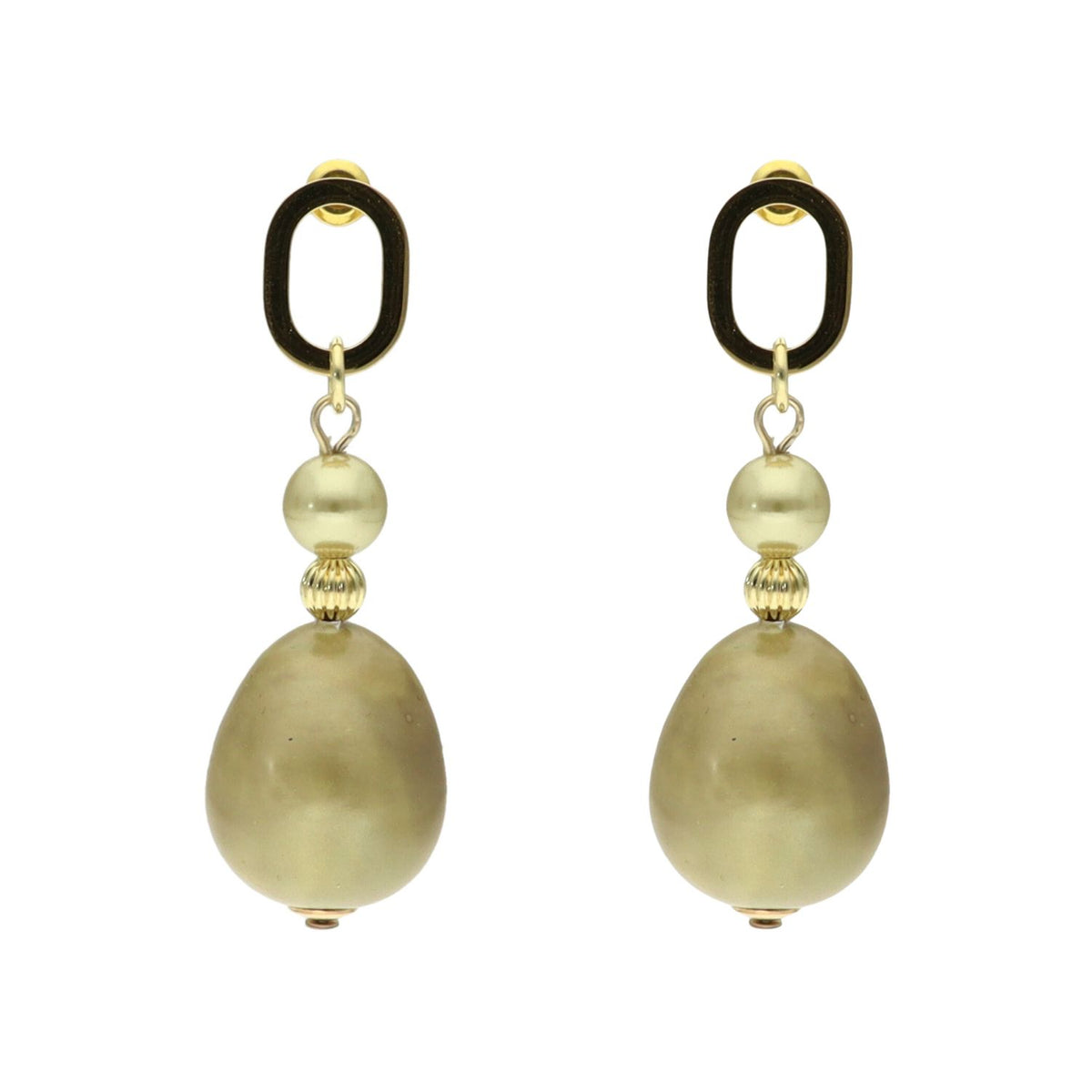 Elegant Oval Pearl Earrings