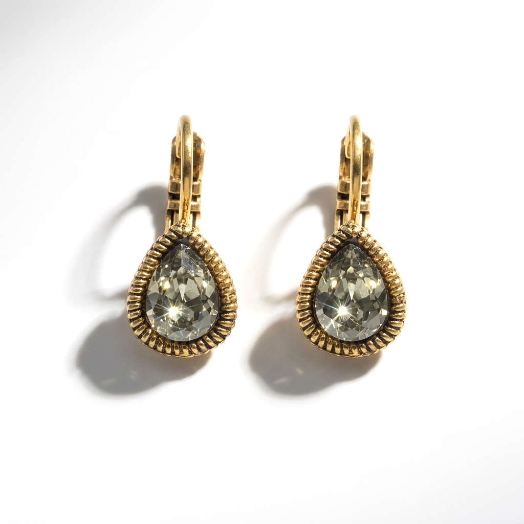 Drop Earrings Gold with Swarovski crystal
