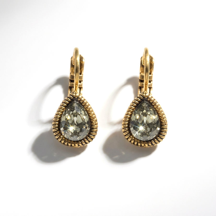 Druppel Oorbellen Goud met Swarovski kristal