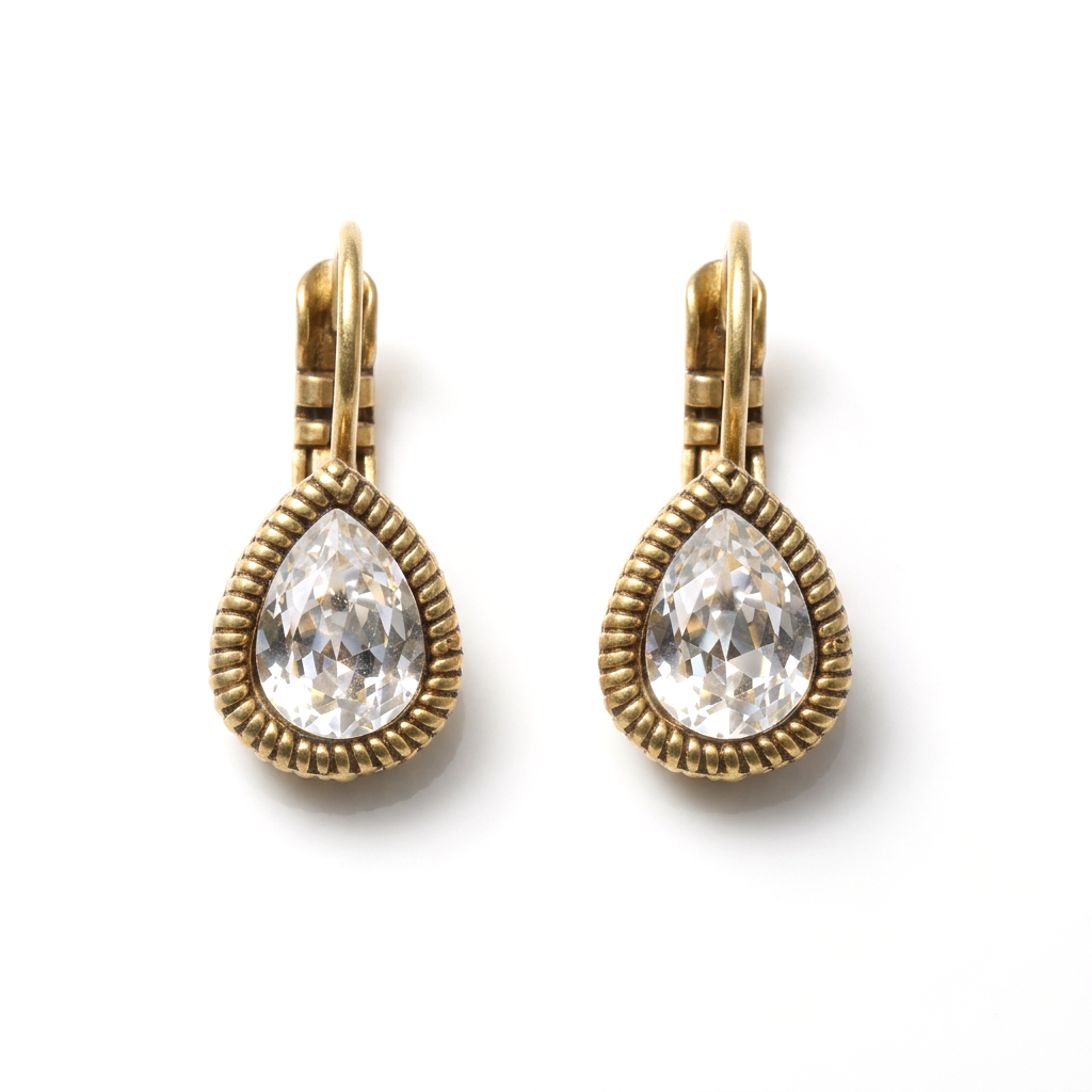Druppel Oorbellen Goud met Swarovski kristal