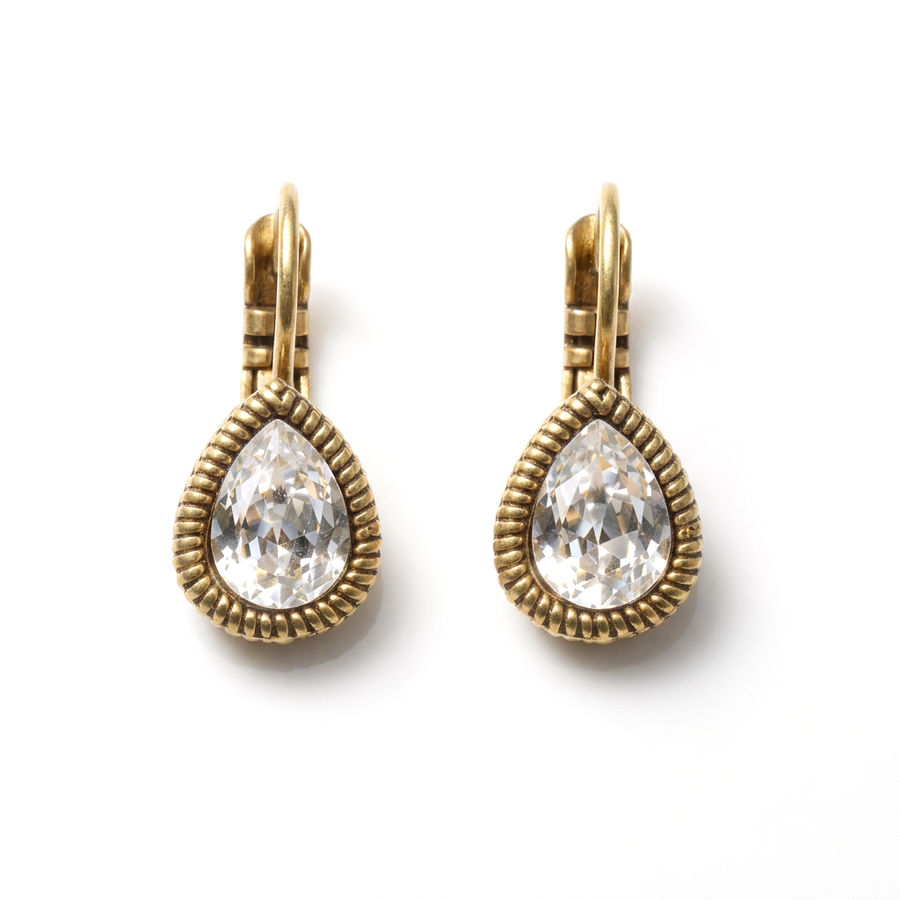 Tropfen-Ohrringe Gold mit Swarovski-Kristall