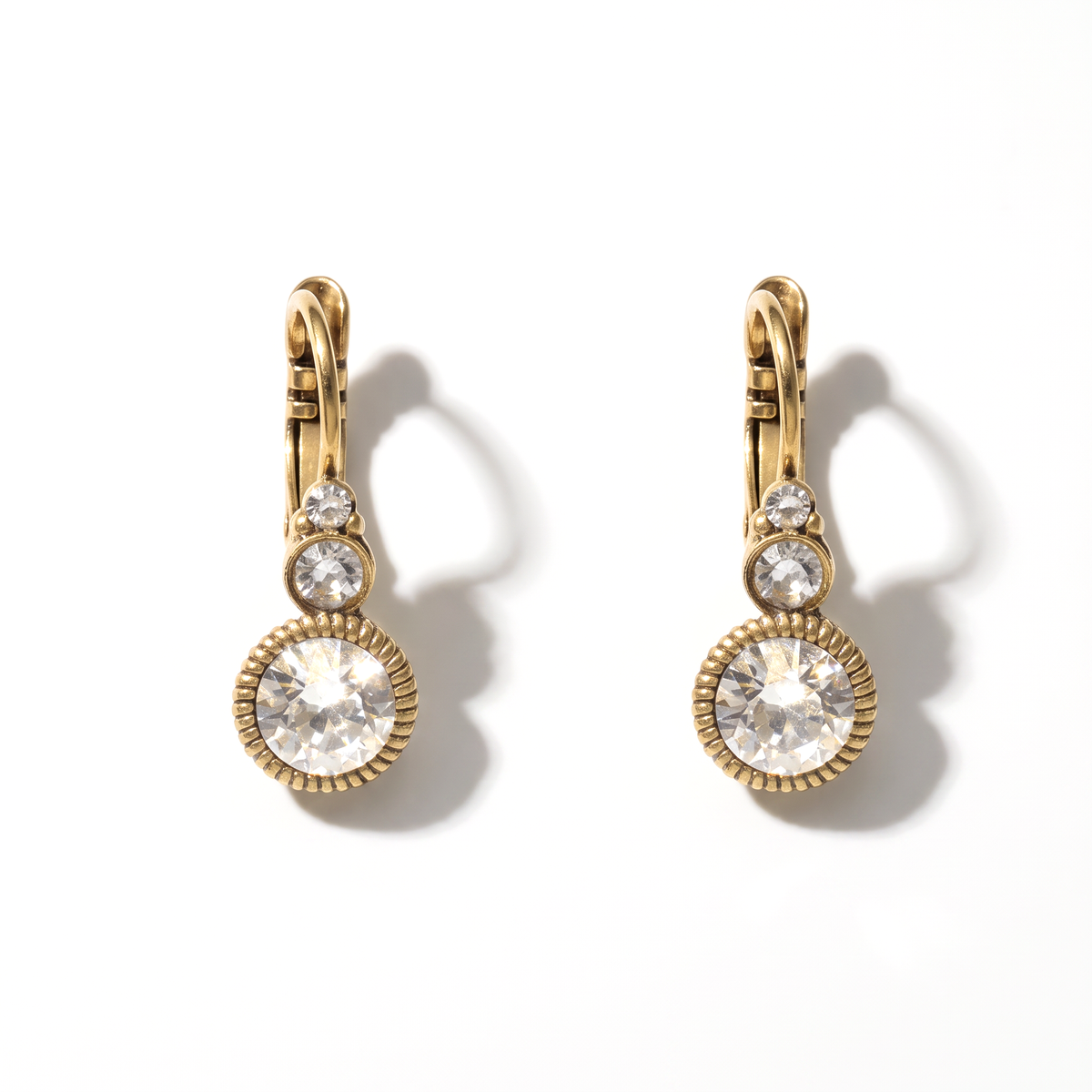 Runde Ohrringe Gold mit Swarovski-Kristall