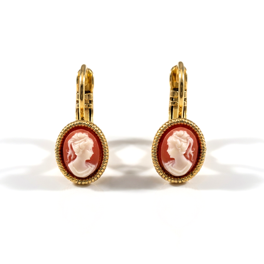 Cameo Earrings Klein Gold