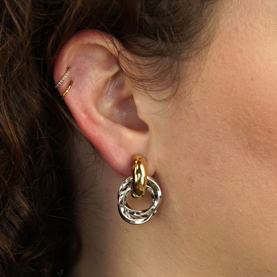 Bi-Colour Double Hoops