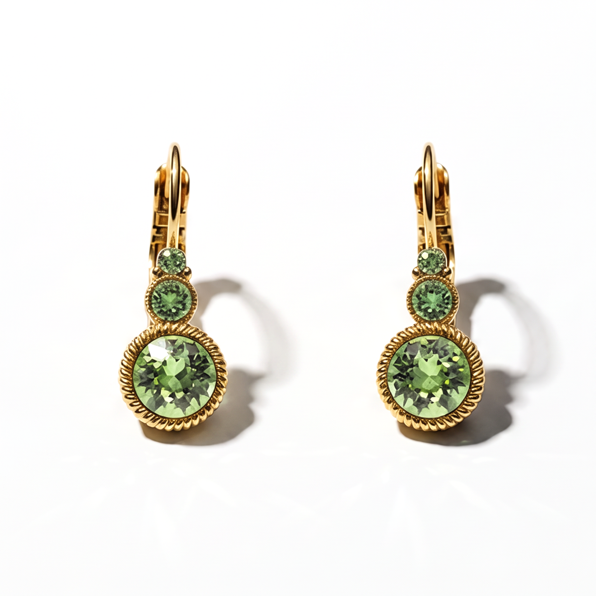Runde Ohrringe Gold mit Swarovski-Kristall