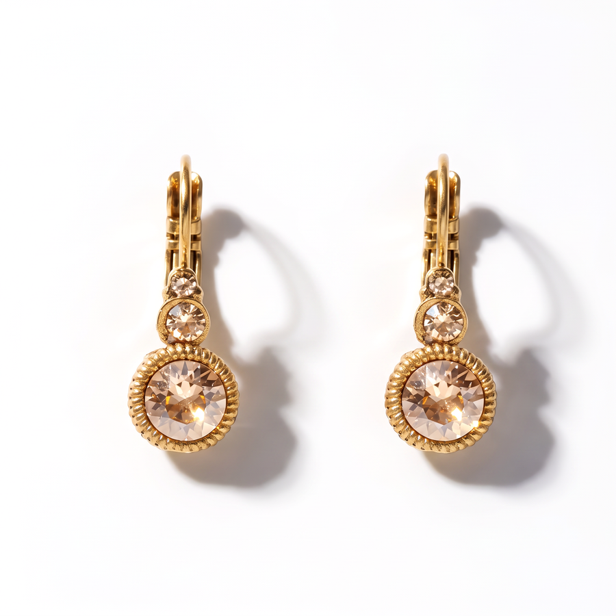 Ronde Oorbellen Goud met Swarovski kristal
