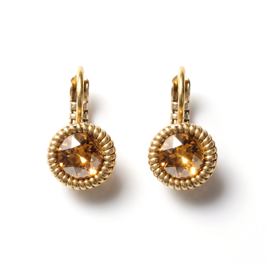 Runde Ohrringe 1,8 cm Gold mit Swarovski-Kristall