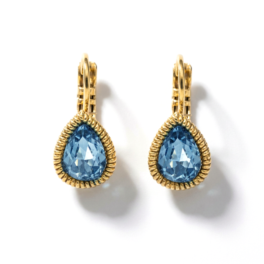 Tropfen-Ohrringe Gold mit Swarovski-Kristall