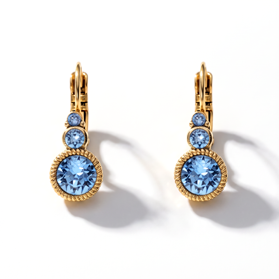 Runde Ohrringe Gold mit Swarovski-Kristall