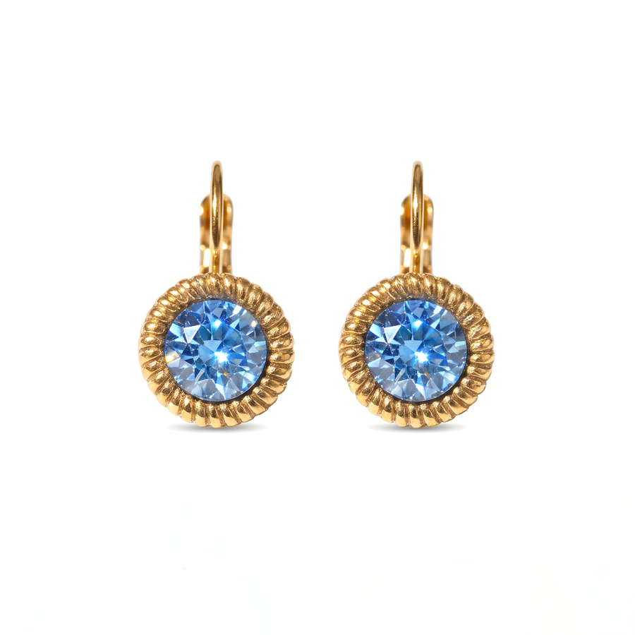 Runde Ohrringe 1,8 cm Gold mit Swarovski-Kristall