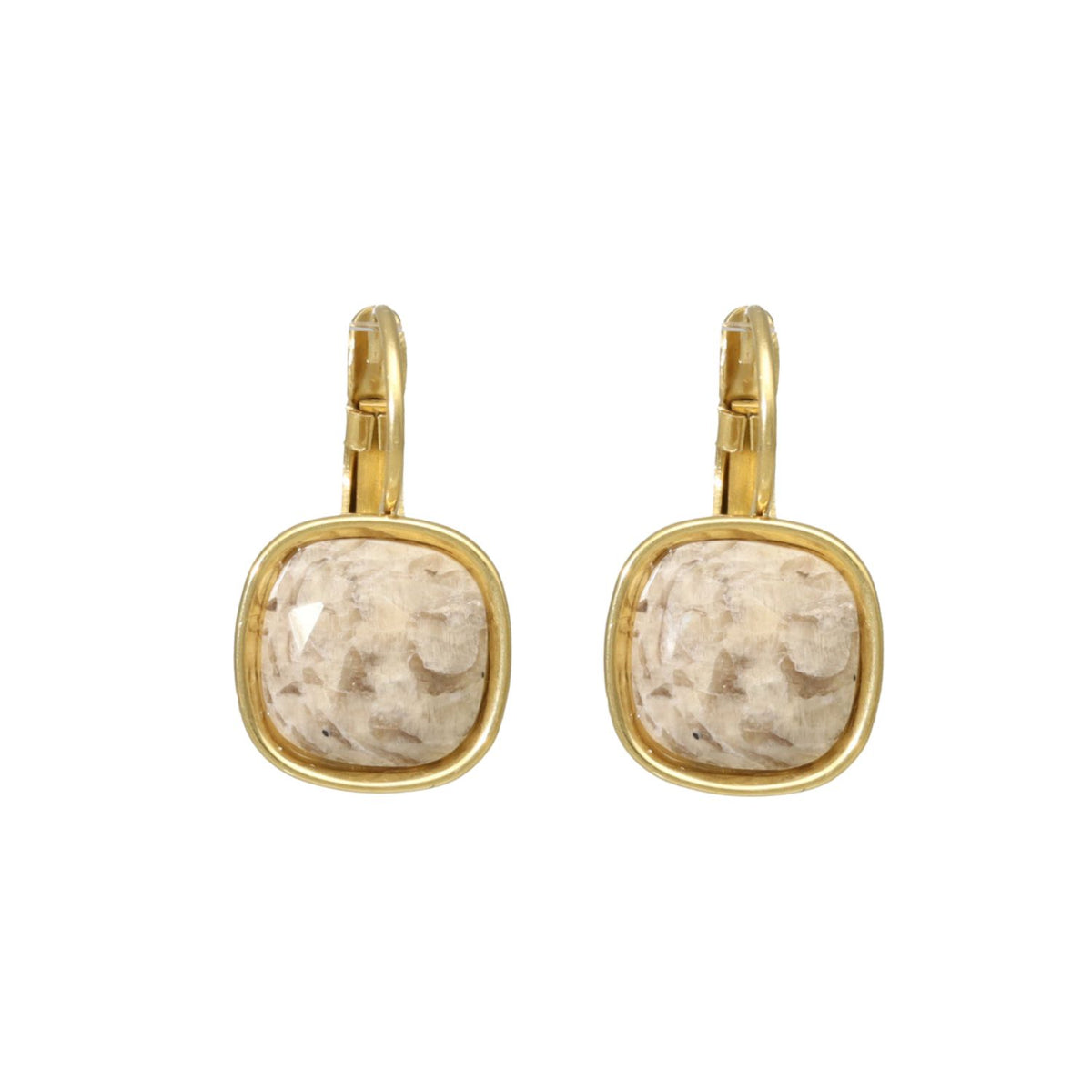 Swarovski Vierkante Dormeuses Goud