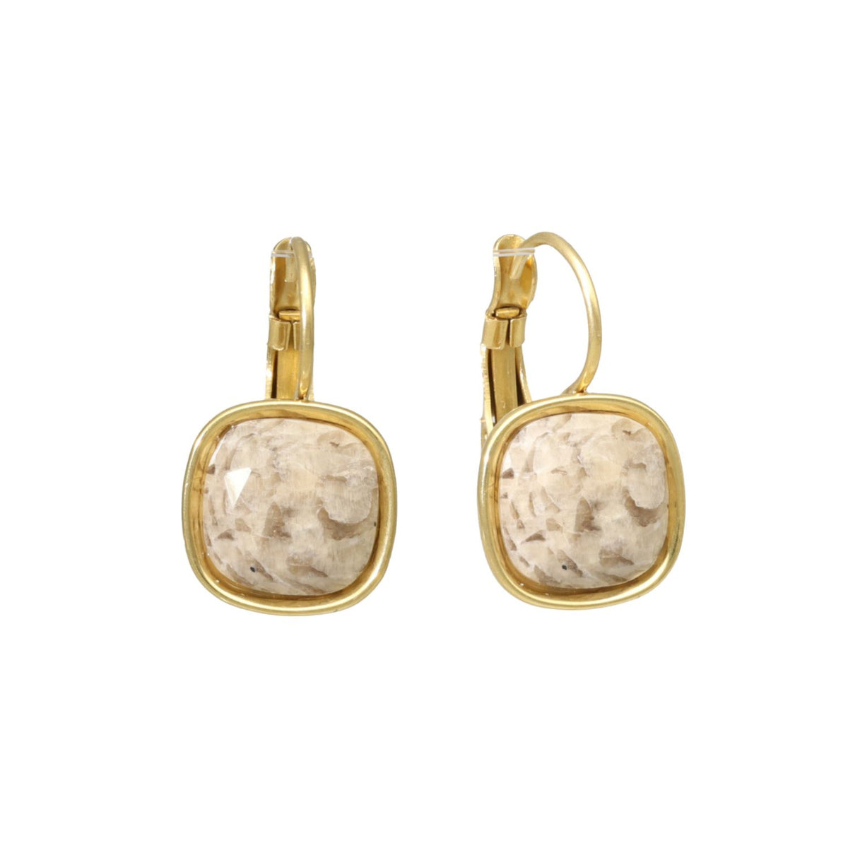 Swarovski Vierkante Dormeuses Goud
