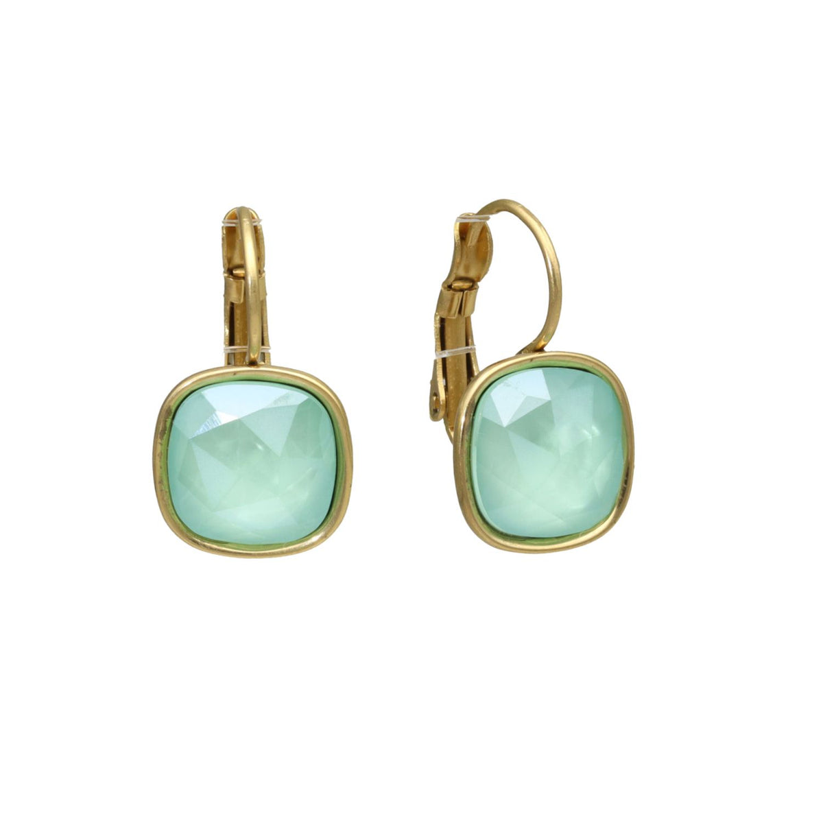 Swarovski Vierkante Dormeuses Goud