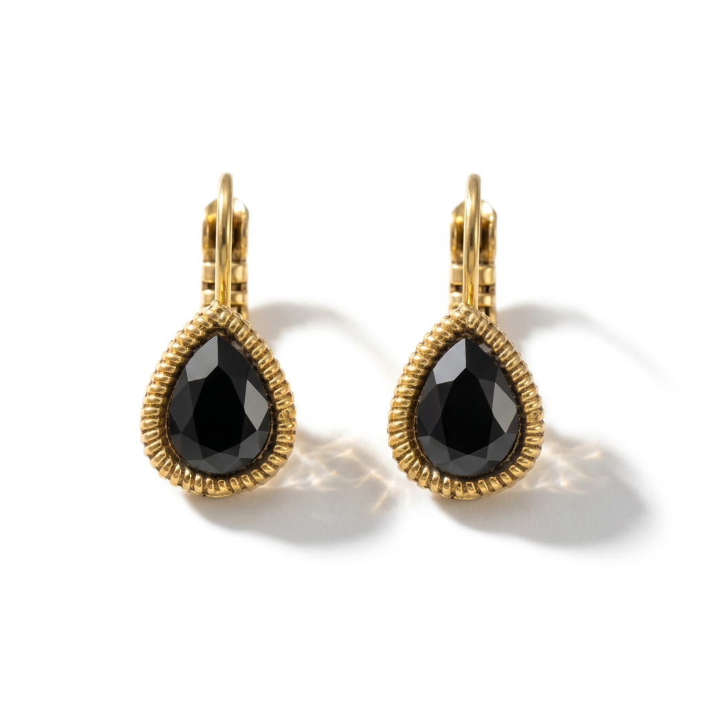 Drop Earrings Gold with Swarovski crystal