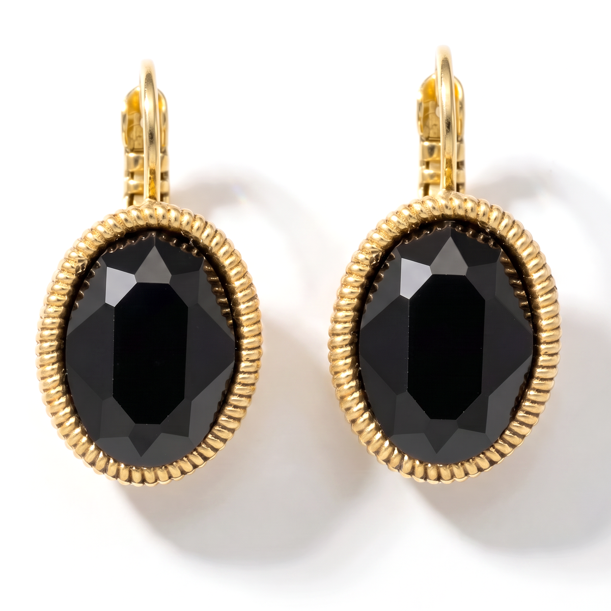 Ovale Oorbellen 2,2 cm Goud met Swarovski kristal
