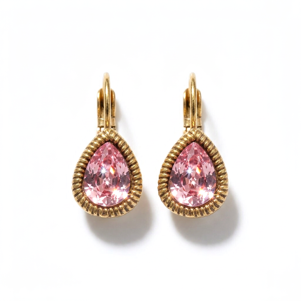 Drop Earrings Gold with Swarovski crystal