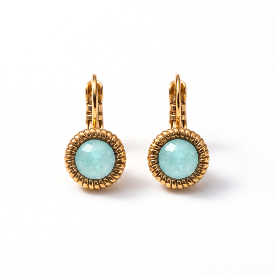 Runde Ohrringe 1,8 cm Gold mit Swarovski-Kristall