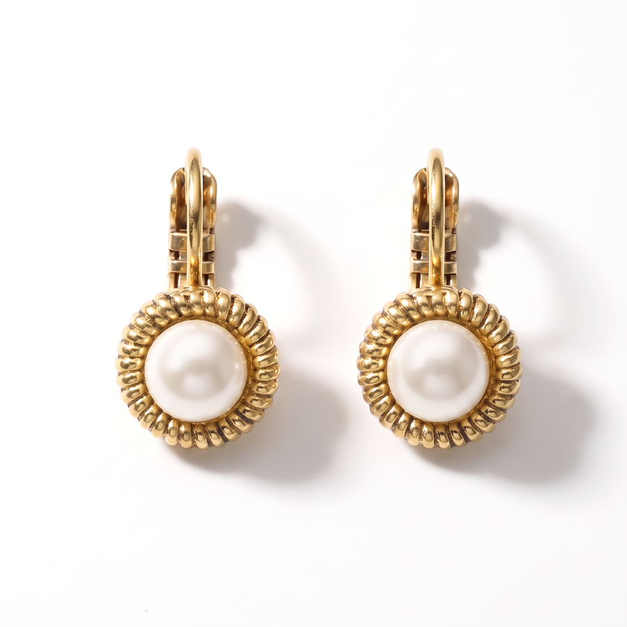 Runde Ohrringe 1,8 cm Gold mit Swarovski-Kristall