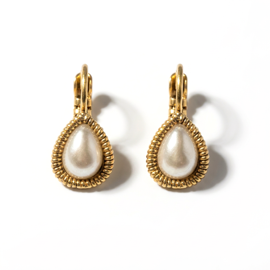Tropfen-Ohrringe Gold mit Swarovski-Kristall