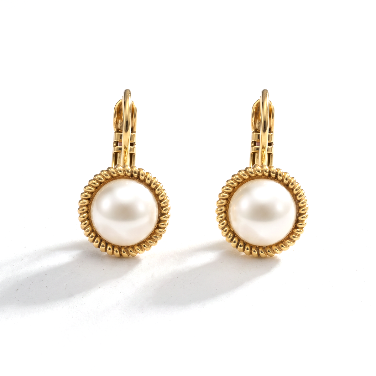 Ronde Parel Oorbellen met Swarovski kristal