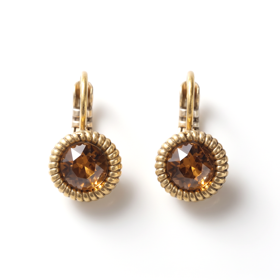 Ronde Oorbellen 1,8 cm Goud met Swarovski kristal