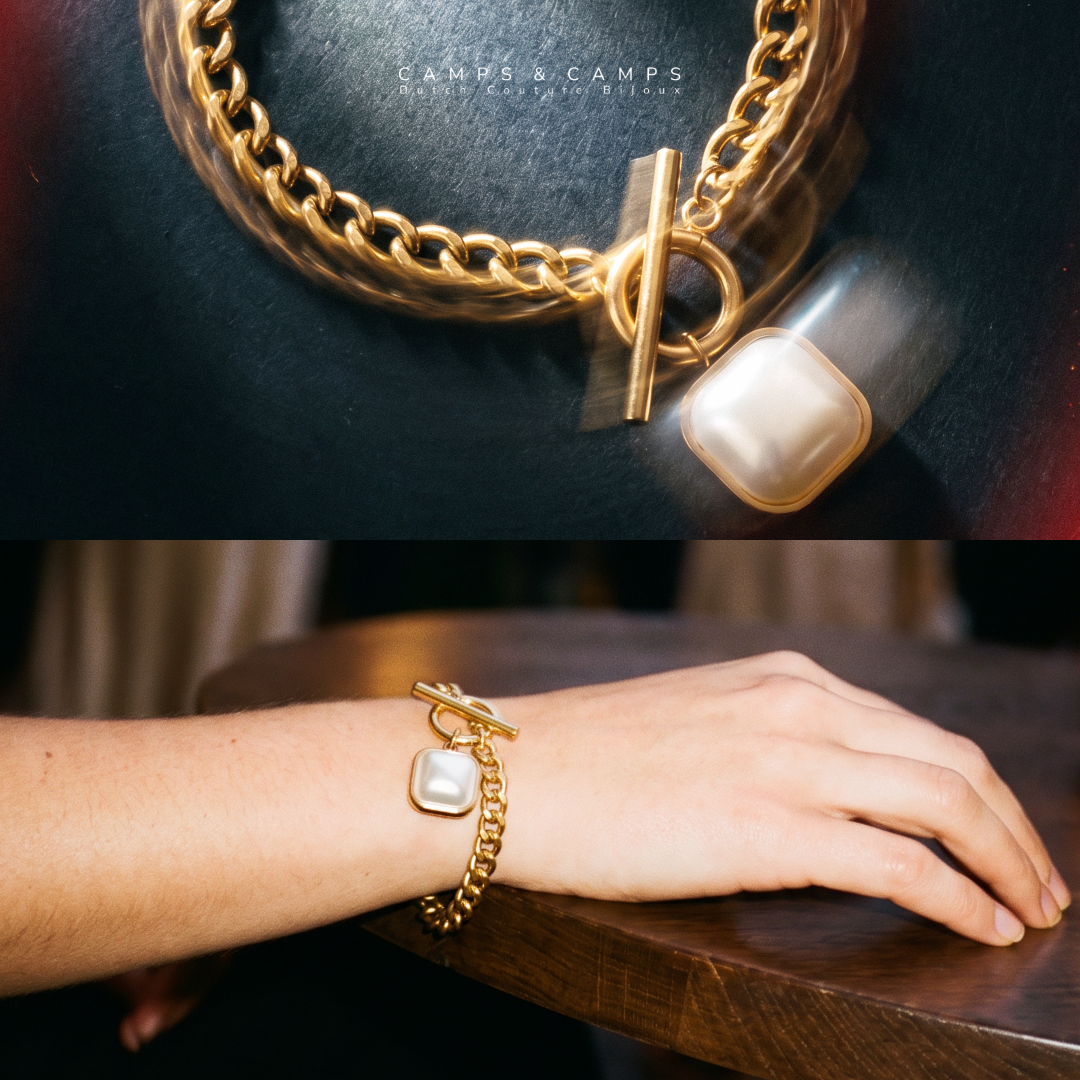 Chain Bracelet With Square Stone