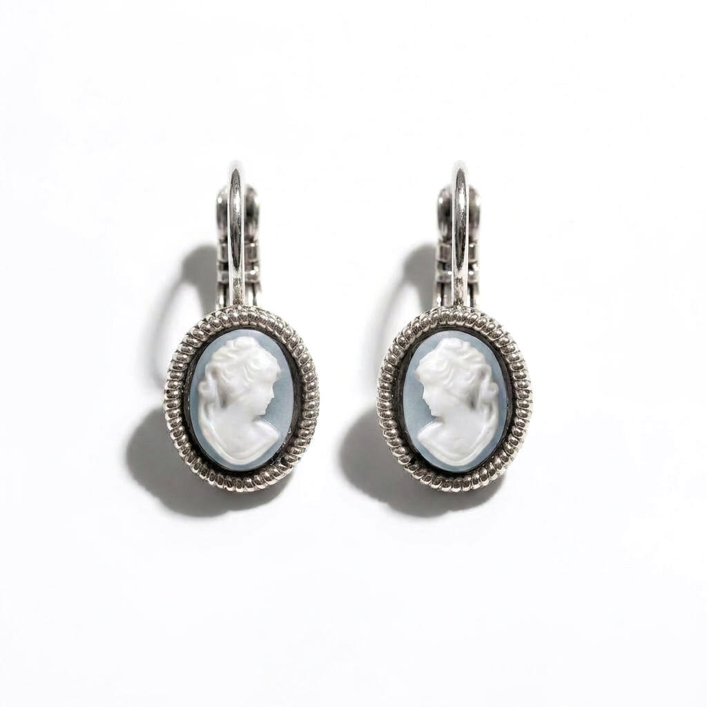Cameo Earrings Klein Zilver