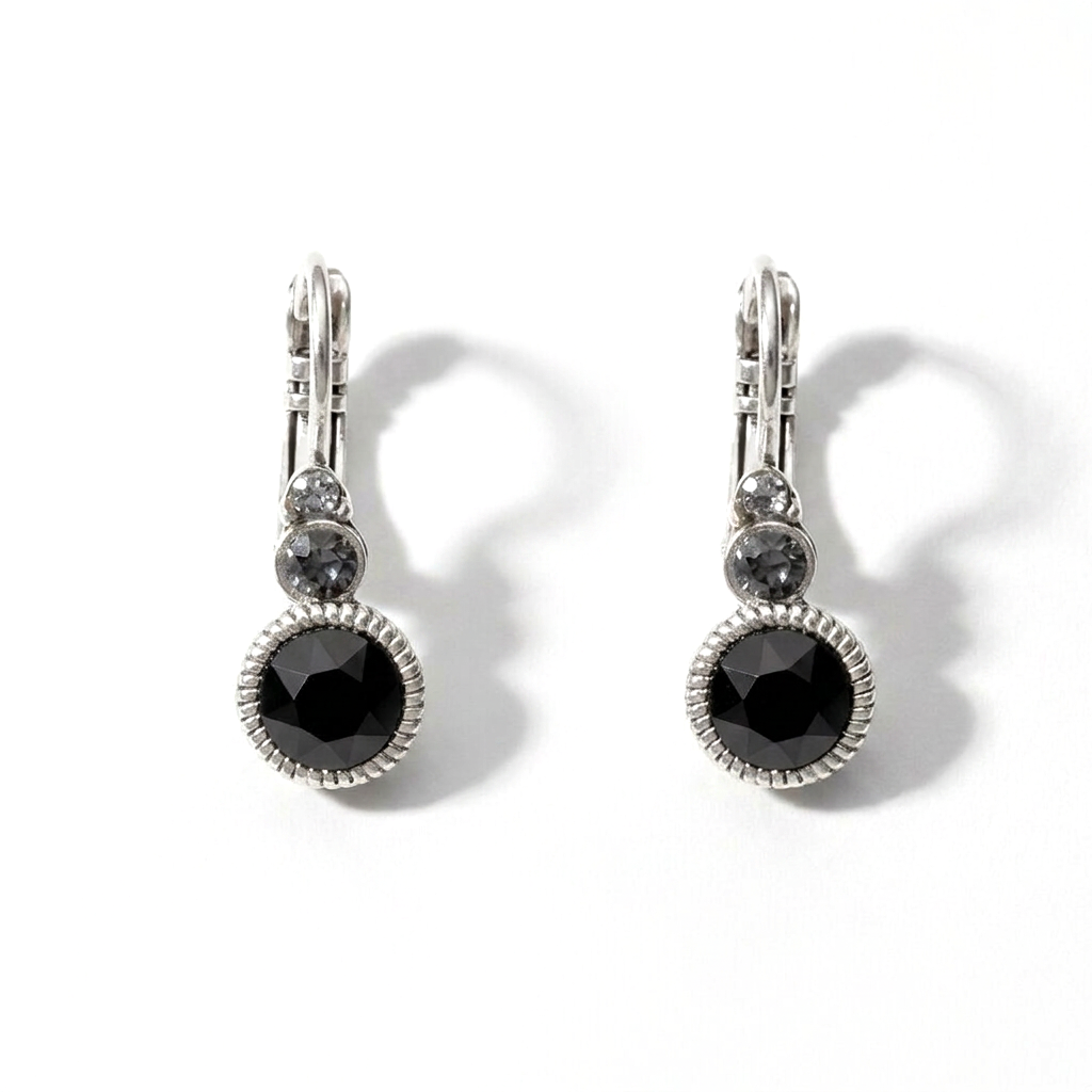 Runde Ohrringe Silber mit Swarovski-Kristall