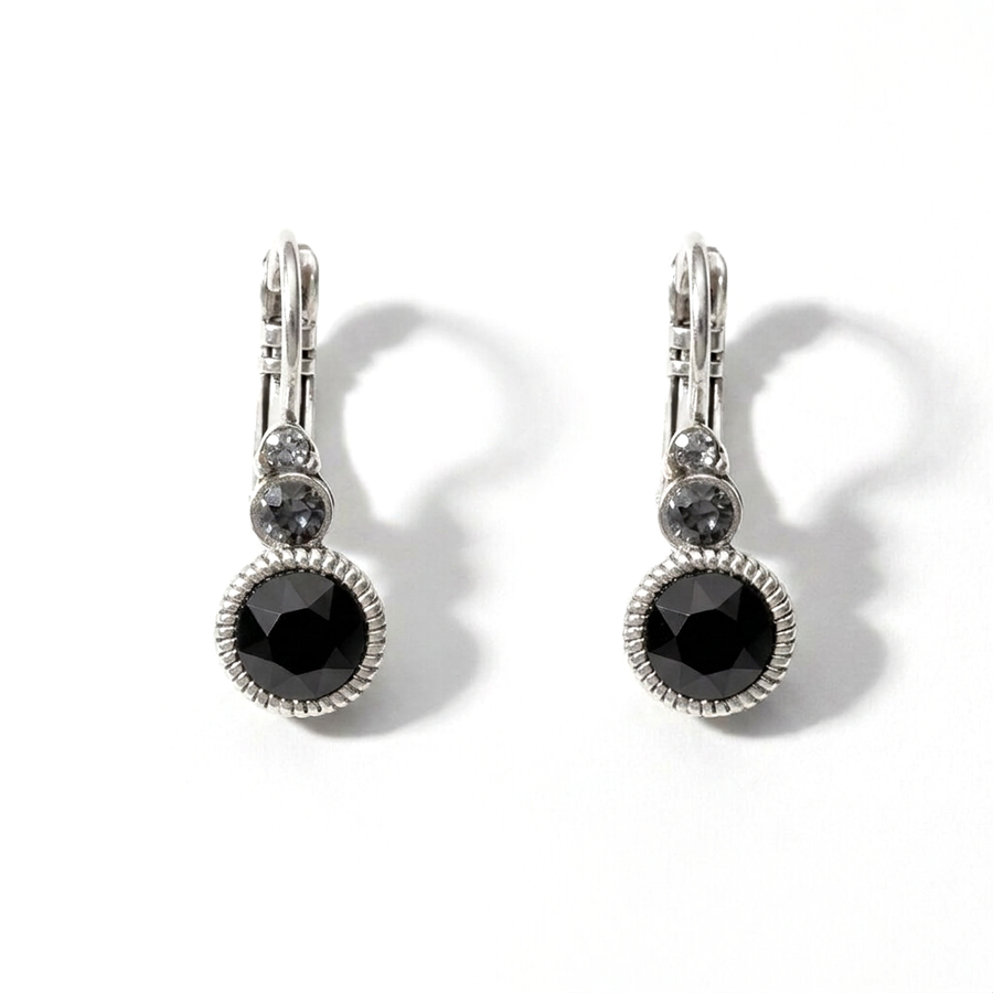 Runde Ohrringe Silber mit Swarovski-Kristall