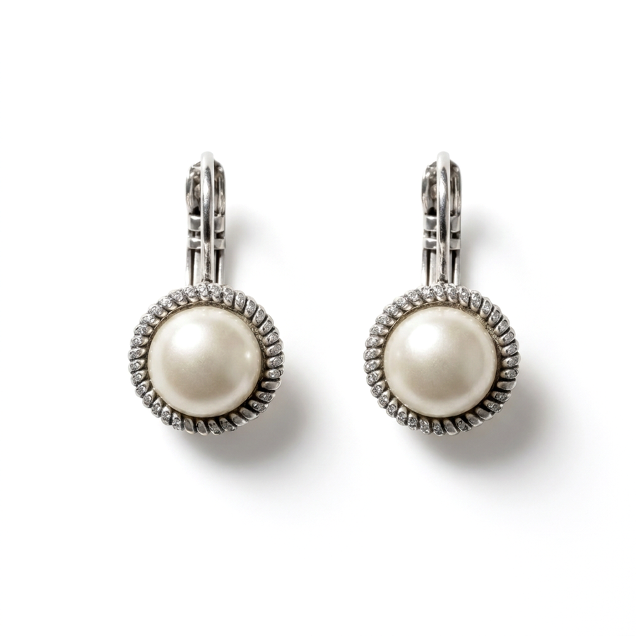 Runde Perle Ohrringe mit Swarovski-Kristall