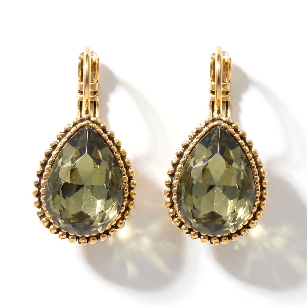 Tropfen-Ohrringe 2,5 cm Gold mit Swarovski-Kristall