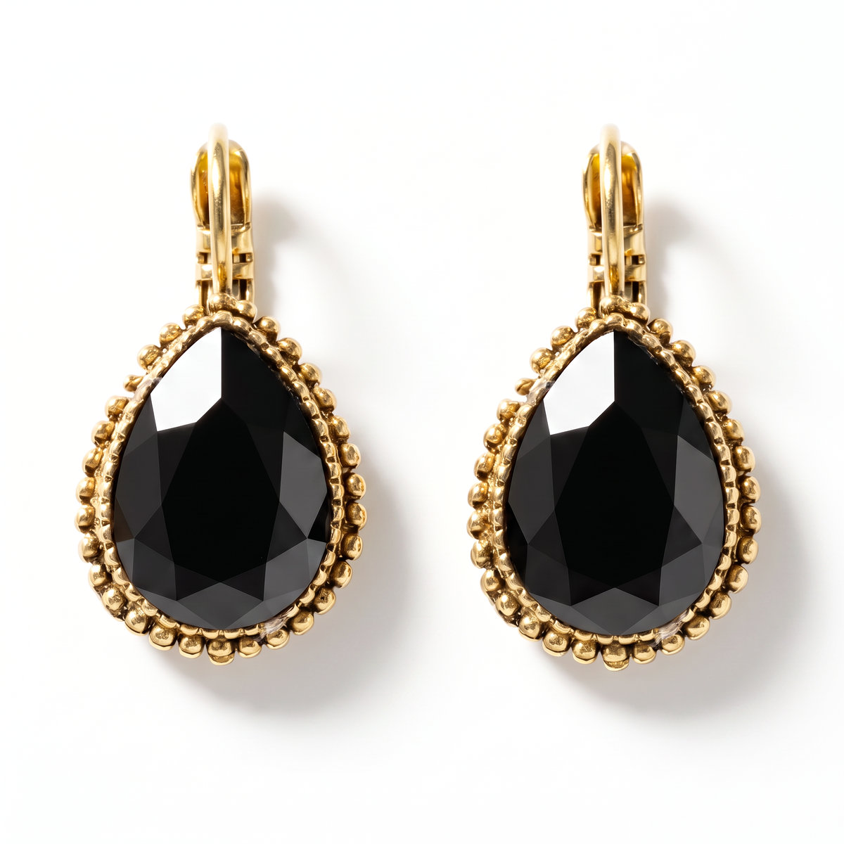 Drop Earrings 2.5 cm Gold with Swarovski crystal