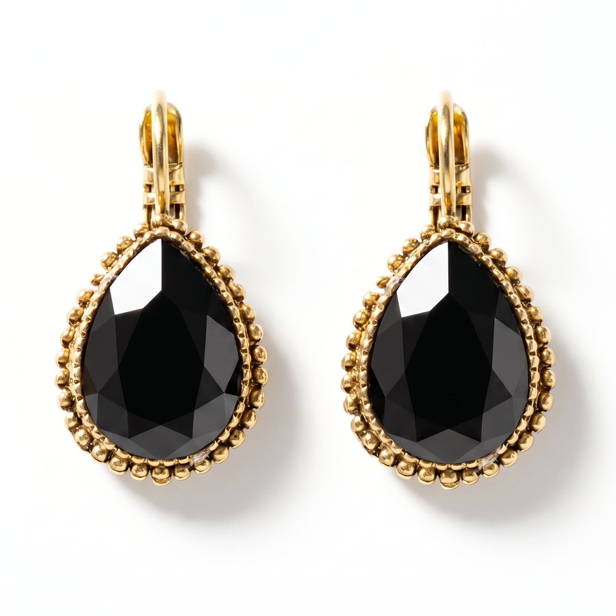 Tropfen-Ohrringe 2,5 cm Gold mit Swarovski-Kristall