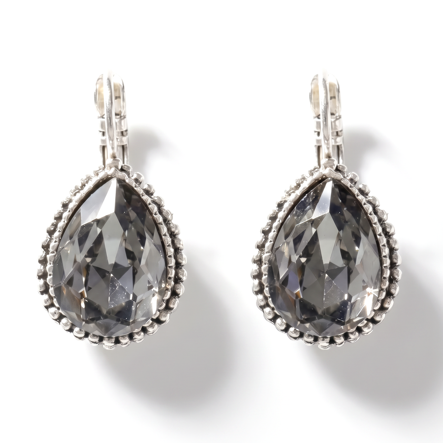 Tropfen-Ohrringe 2,5 cm Silber mit Swarovski-Kristall