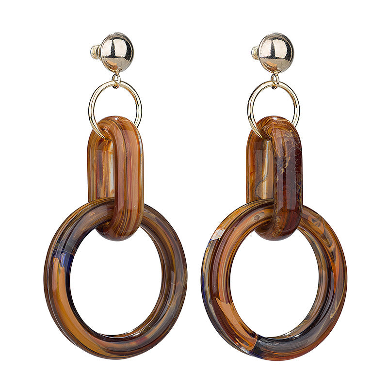 Marble Double Hoops