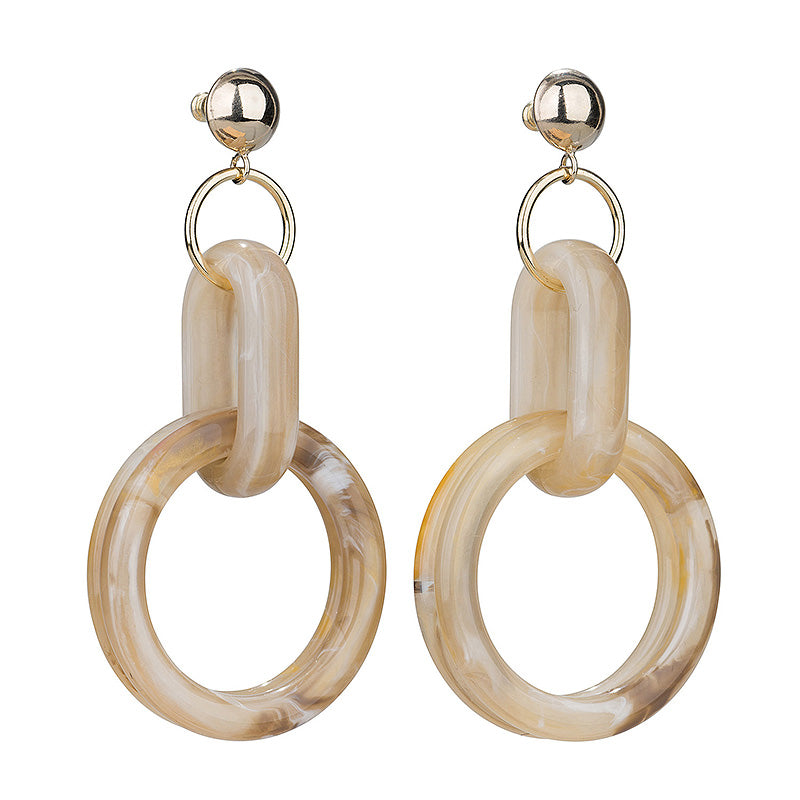 Marble Double Hoops